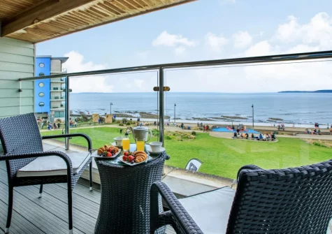 The balcony & outdoor sitting area at Sea Esta, Westward Ho!