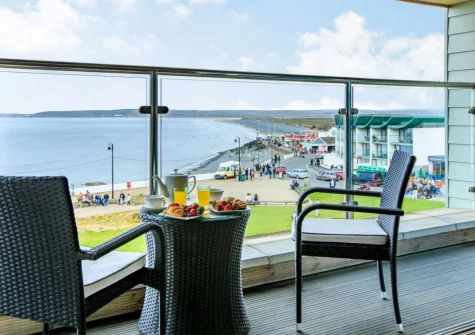 The balcony & outdoor sitting area at Sea Esta, Westward Ho!