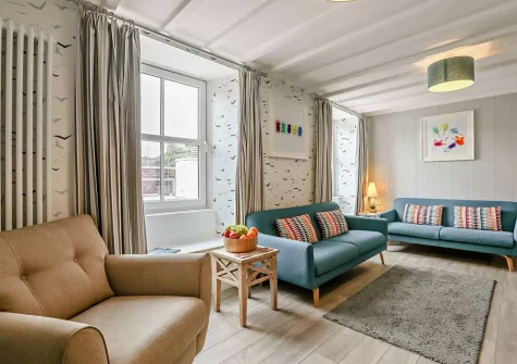 The kitchen living area at Sea Foam House, Ilfracombe