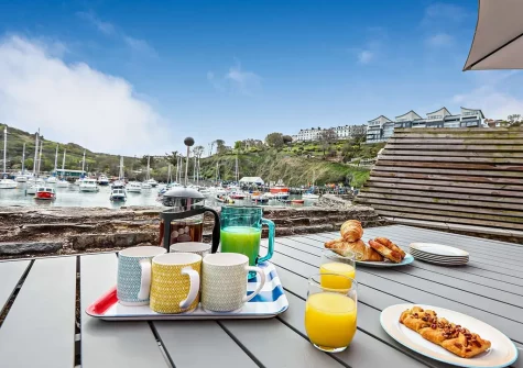 The patio, barbecue & alfresco dining area at Sea Foam House, Ilfracombe