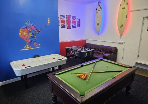 The games room at Sea Glimpse, Seaton