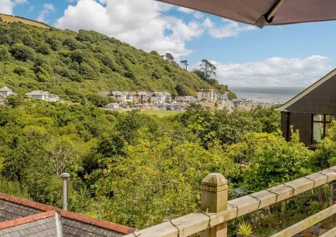 The view from the decked patio at Sea Glimpse, Seaton