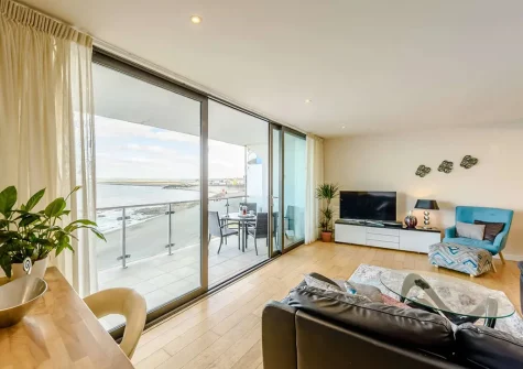 The living area at Sea Haven, Westward Ho!