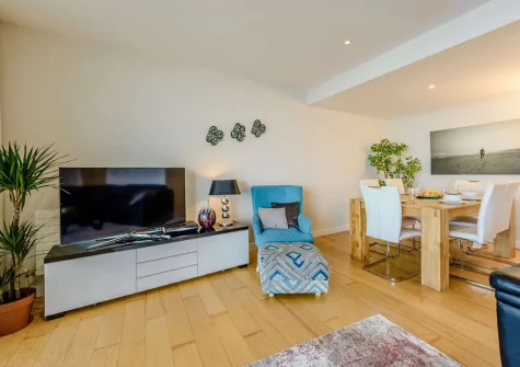 The living area at Sea Haven, Westward Ho!