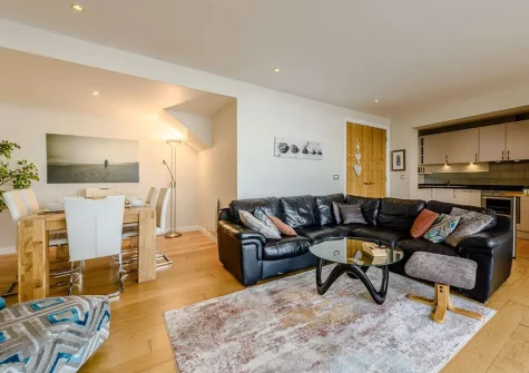 The living area at Sea Haven, Westward Ho!