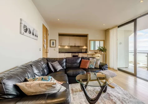 The living area at Sea Haven, Westward Ho!