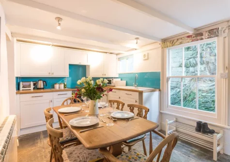 The dining area at Sea Holly Cottage, Port Isaac