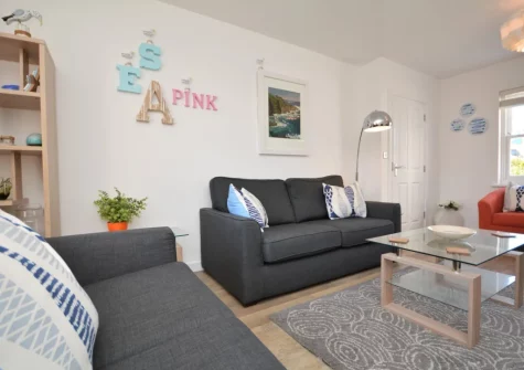 The living room at Sea Pink Cottage, Newquay