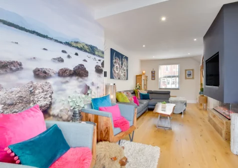 The living room at Sea Renity, Padstow