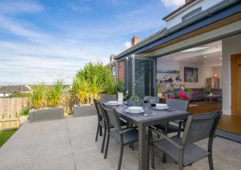 The patio & alfresco dining area at Sea Renity, Padstow