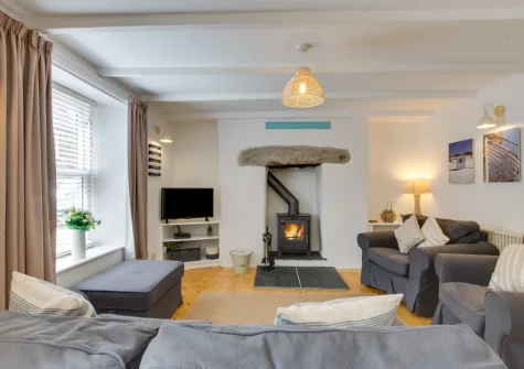 The living room at Sea Salt Cottage, Porthleven
