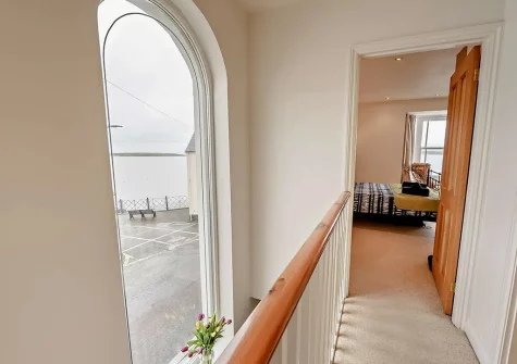 The first floor landing & bedroom #1 at Sea Spray, Appledore