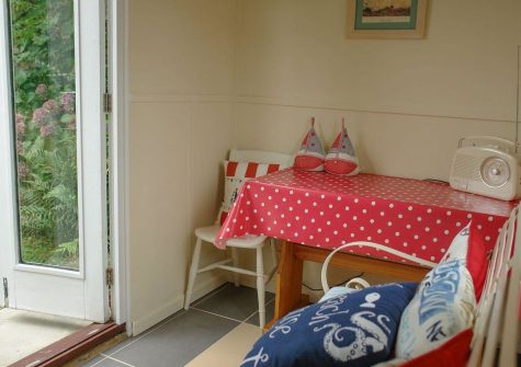 Inside the summer house at Sea Thrift, St Agnes