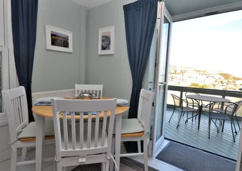 The dining area at Sea View Cottage, Brixham