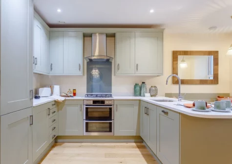 The kitchen at Sea Vista Apartment, Westward Ho!