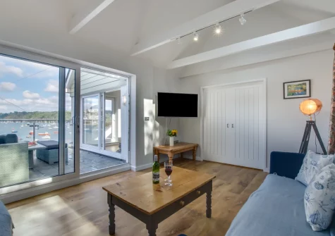 The living room at Seacroft, Polruan