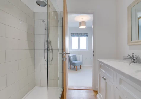 Bedroom #1 en-suite shower room at Seacroft, Polruan