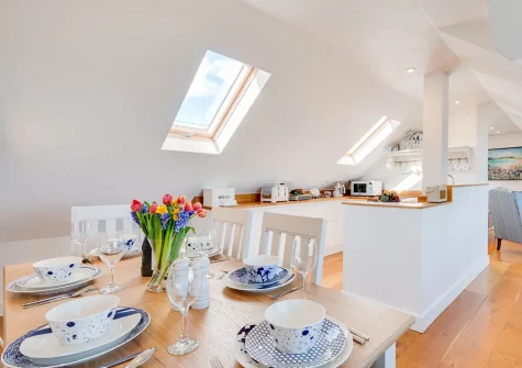 The dining area at Seacroft, Port Isaac