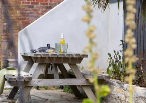 The patio, barbecue & alfresco dining area area at Seacroft, Torquay