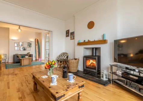 The living room at Seadrift, Westward Ho!