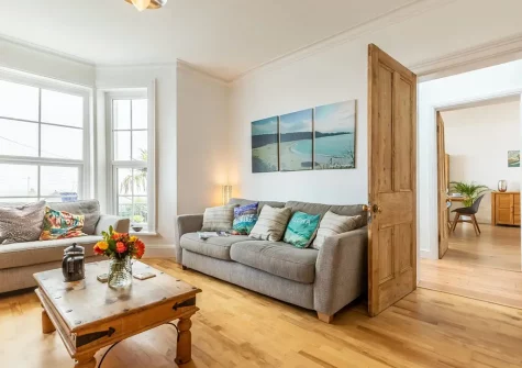 The living room at Seadrift, Westward Ho!