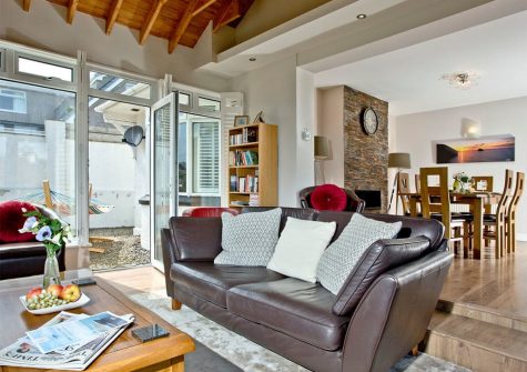 The living area at Seaforth, Mevagissey