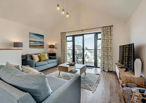 The living area at Seaglass, Westward Ho!