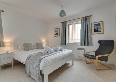 Bedroom #1 at Seahorse Apartment, Porthleven