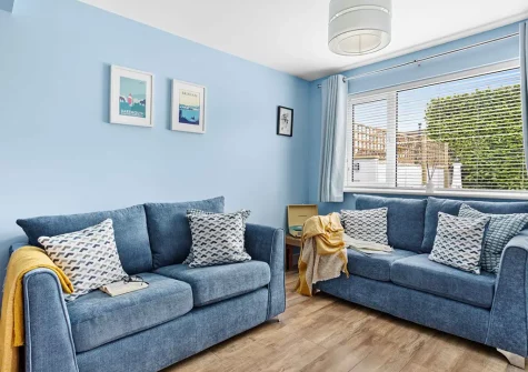 The living area at Seas The Day, Brixham