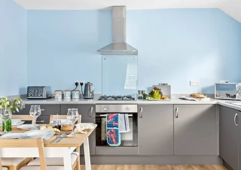 The kitchen & dining area at Seas The Day, Brixham