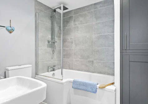 The bathroom at Seas The Day, Brixham