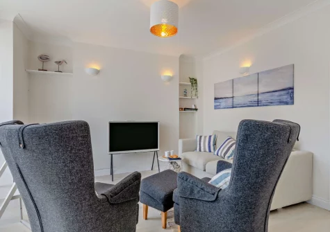 The living area at Seascape, Looe