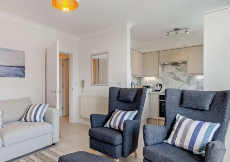 The living area at Seascape, Looe