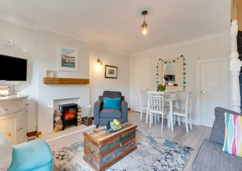 The living area at Seashells, Padstow