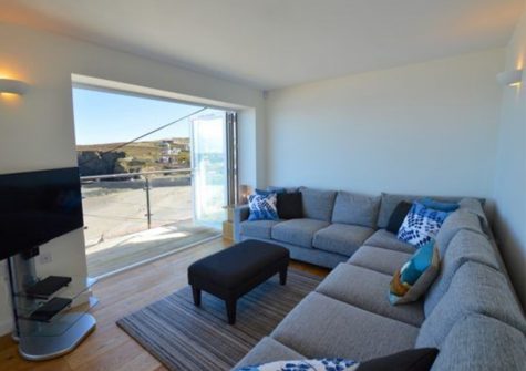 The living area at Seaside House, Portreath