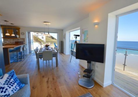 The living area at Seaside House, Portreath