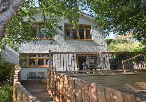 Seaview, a stylishly converted outbuilding has an elevated position in the village of Beer