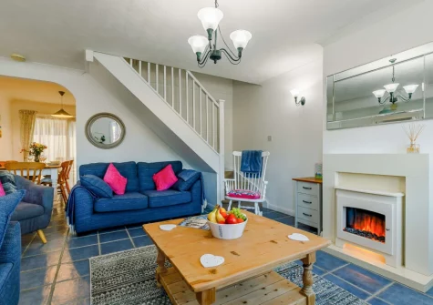 The living room at Seaview Moorings, Porthleven