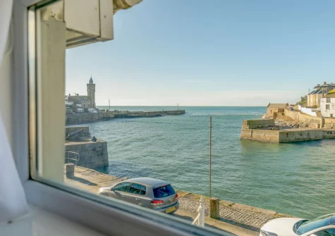 The view from bedroom #1 at Seaview Moorings, Porthleven