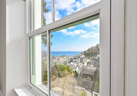 The view from bedroom #2 at Seawind, Looe