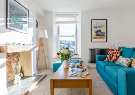 The living room at Ser A Mor, Brixham