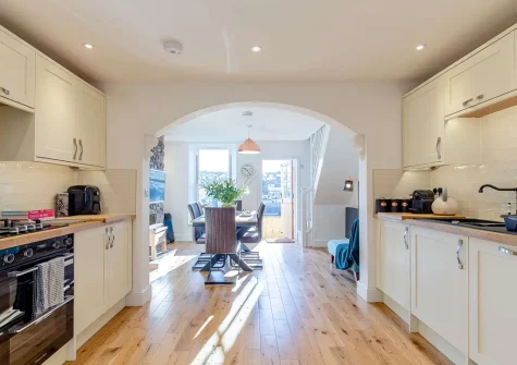 The kitchen at Ser A Mor, Brixham
