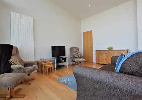 The living area at Serendipity, Westward Ho!