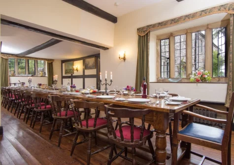 The banqueting dining room, with seating for 24, at Sheafhayne Manor, Yarcombe
