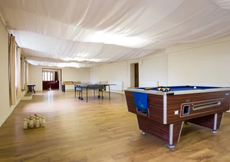 The games room with with pool, table tennis, air hockey & table football, at Sheafhayne Manor, Yarcombe