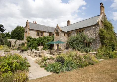 The terrace, barbecue & alfresco dining area seating 24 at Sheafhayne Manor, Yarcombe