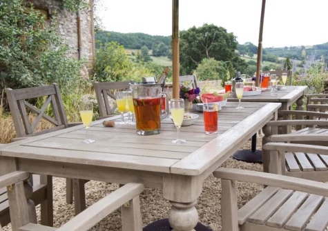 The the alfresco dining area at Sheafhayne Manor, Yarcombe