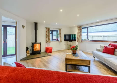 The living room at Shearing Shed, Combe Martin