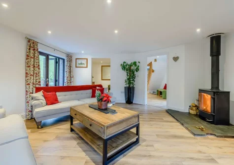 The living room at Shearing Shed, Combe Martin