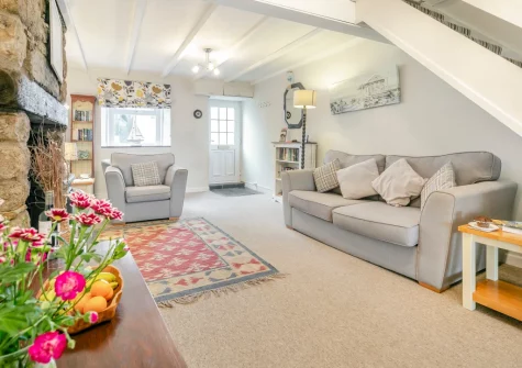 The living room at Shellseekers, Marazion